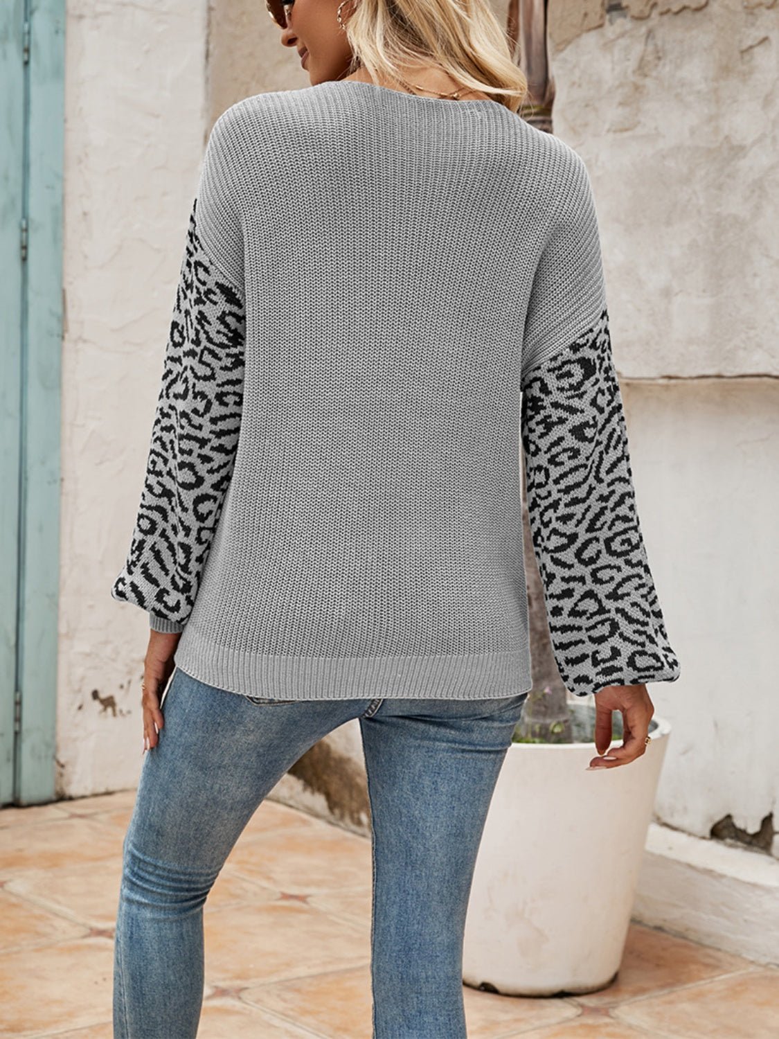 Leopard Crisscross V-Neck Sweater - Guy Christopher