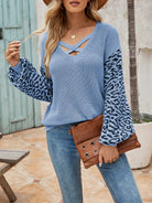 Leopard Crisscross V-Neck Sweater - Guy Christopher