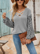 Leopard Crisscross V-Neck Sweater - Guy Christopher