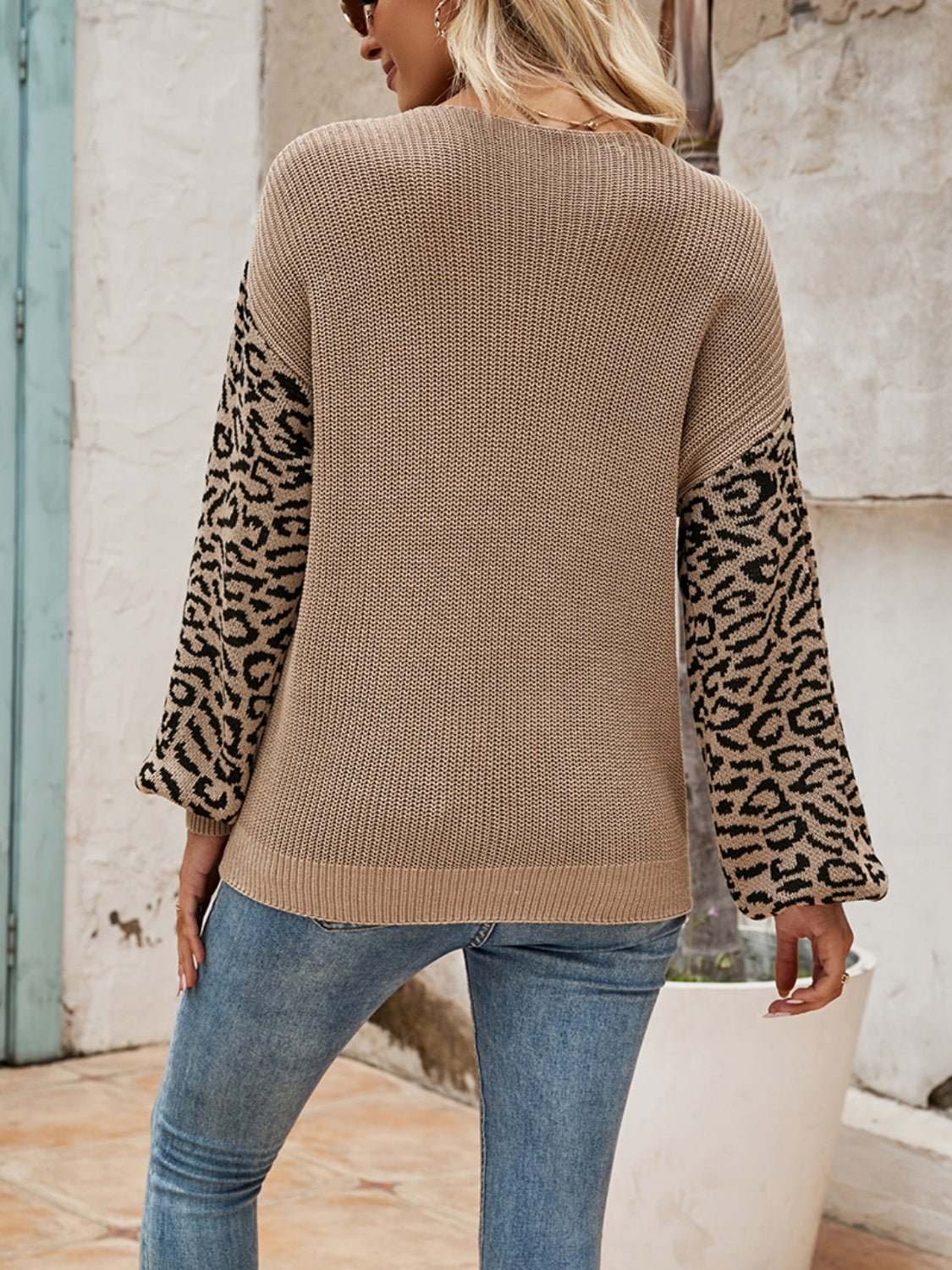 Leopard Crisscross V-Neck Sweater - Guy Christopher