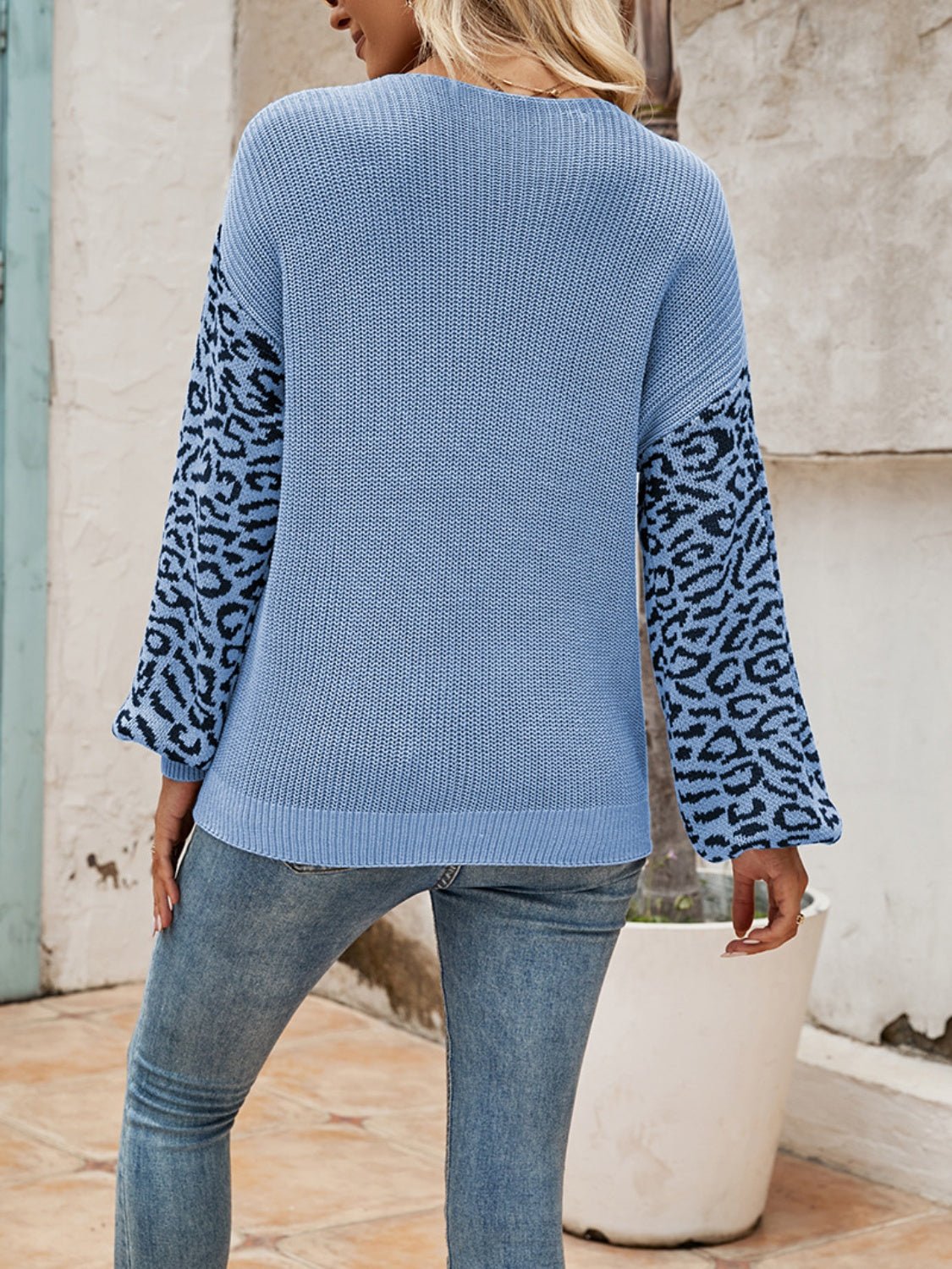 Leopard Crisscross V-Neck Sweater - Guy Christopher