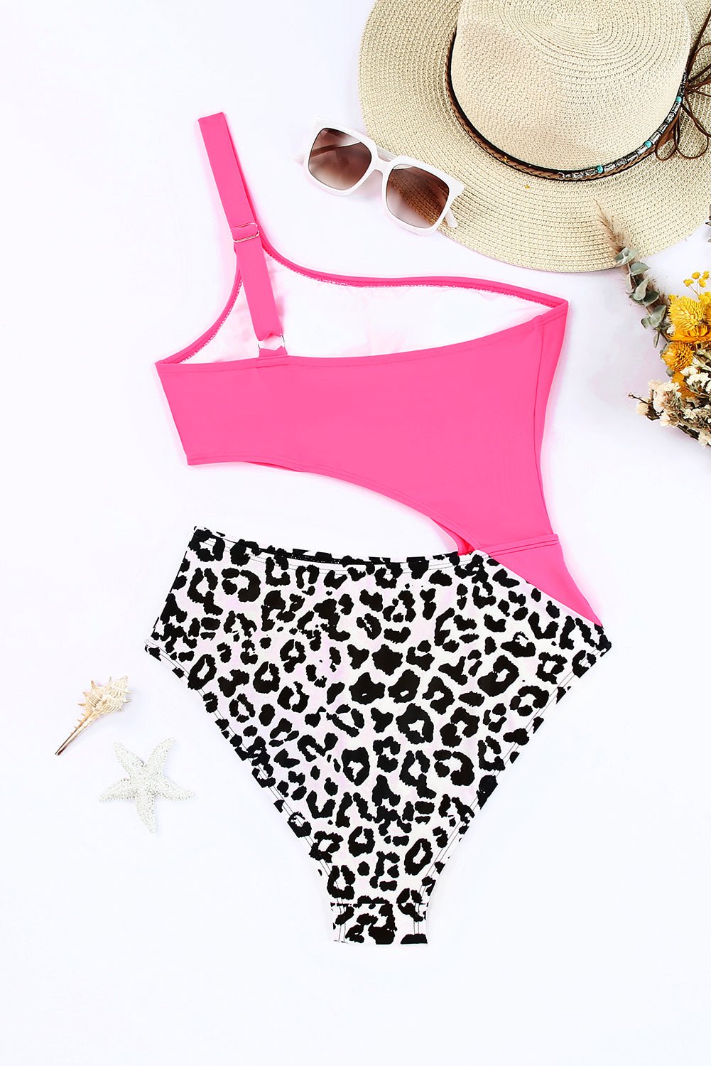 Leopard Cutout One-Shoulder One-Piece Swimsuit - Guy Christopher