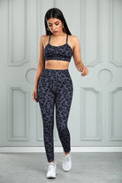 Leopard Cutout Sports Bra and Leggings Set - Guy Christopher