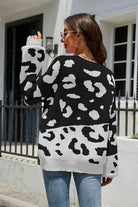 Leopard Drop Shoulder Sweater - Guy Christopher