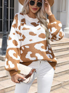 Leopard Drop Shoulder Sweater - Guy Christopher