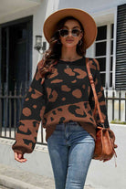 Leopard Drop Shoulder Sweater - Guy Christopher