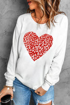 Leopard Heart Graphic Drop Shoulder Sweatshirt - Unleash Your Fierce Passion and Embrace Your Femininity with our Luxuriously Soft Sweater. - Guy Christopher