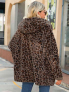 Leopard Hooded Coat with Pockets - Guy Christopher