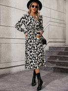 Leopard Long Sleeve Midi Dress - Guy Christopher