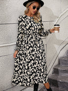 Leopard Long Sleeve Midi Dress - Guy Christopher