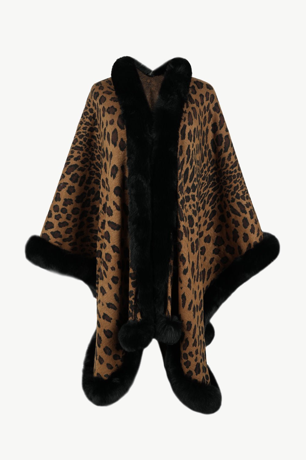 Leopard Open Front Poncho - Guy Christopher