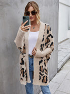 Leopard Pattern Fuzzy Cardigan - Guy Christopher