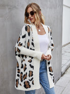 Leopard Pattern Fuzzy Cardigan - Guy Christopher