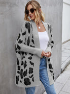 Leopard Pattern Fuzzy Cardigan - Guy Christopher