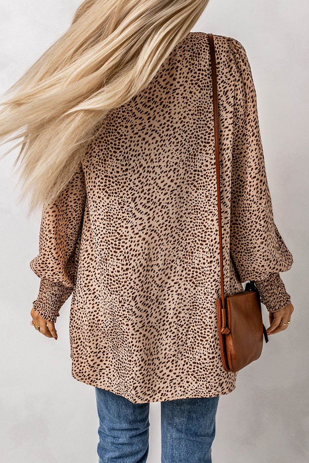 Leopard Print Balloon Sleeve Cardigan - Guy Christopher