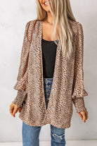 Leopard Print Balloon Sleeve Cardigan - Guy Christopher