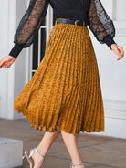 Leopard Print Pleated Midi Skirt - Guy Christopher