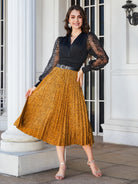 Leopard Print Pleated Midi Skirt - Guy Christopher