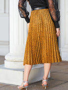 Leopard Print Pleated Midi Skirt - Guy Christopher