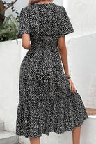 Leopard Print Short Sleeve Midi Dress - Guy Christopher