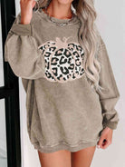 Leopard Pumpkin Graphic Ribbed Sweatshirt - Guy Christopher