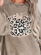 Leopard Pumpkin Graphic Ribbed Sweatshirt - Guy Christopher