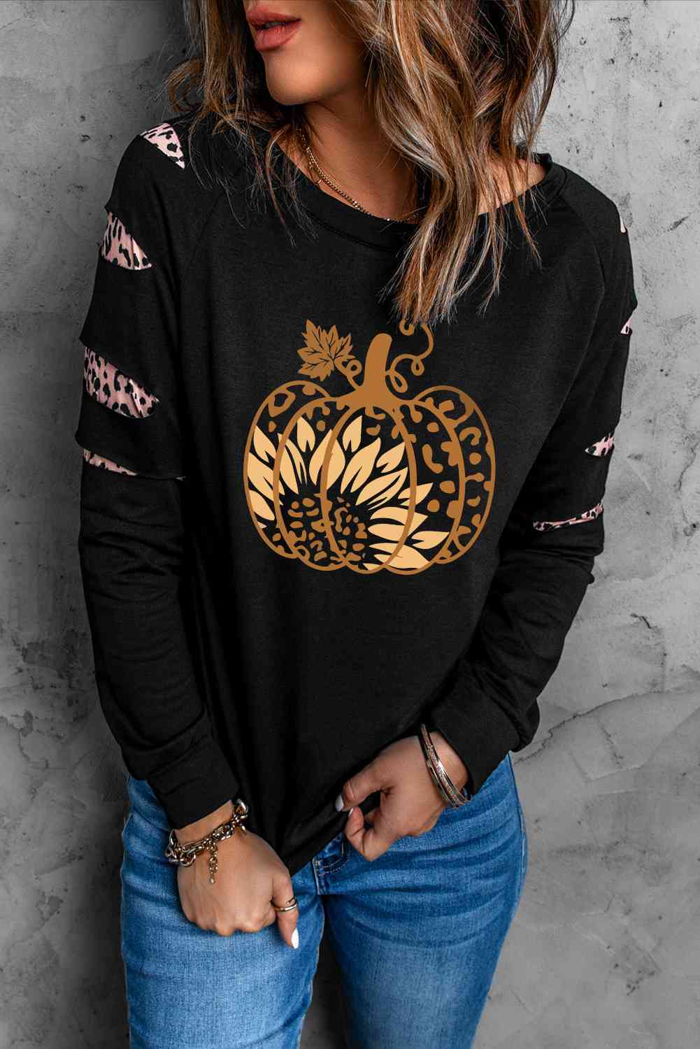 Leopard Pumpkin Graphic Sweatshirt - Guy Christopher