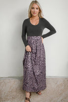 Leopard Round Neck Maxi Dress - Guy Christopher