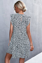 Leopard Round Neck Mini Dress - Guy Christopher