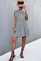 Leopard Round Neck Mini Dress - Guy Christopher