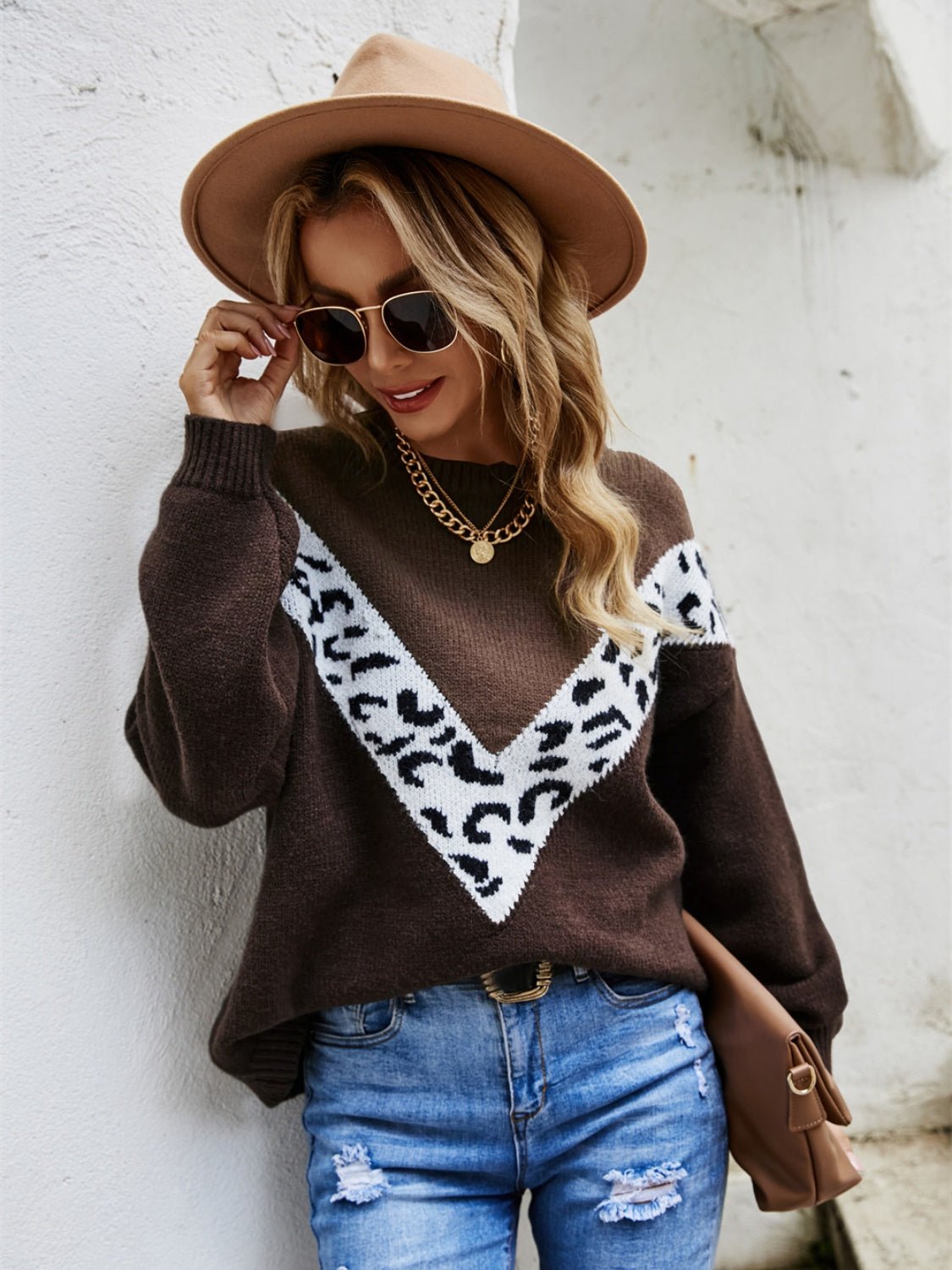 Leopard Round Neck Sweater - Guy Christopher