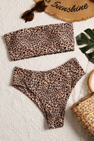 Leopard Swim Tube Top and Swim Bottoms Set - Embrace the Magic of Love and Fashion - Highlight Your Curves with this Stunning Two-Piece Swimsuit - Guy Christopher