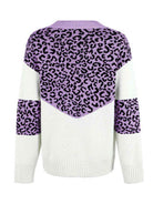 Leopard V-Neck Dropped Shoulder Sweater - Guy Christopher