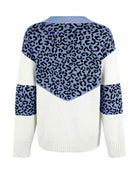 Leopard V-Neck Dropped Shoulder Sweater - Guy Christopher