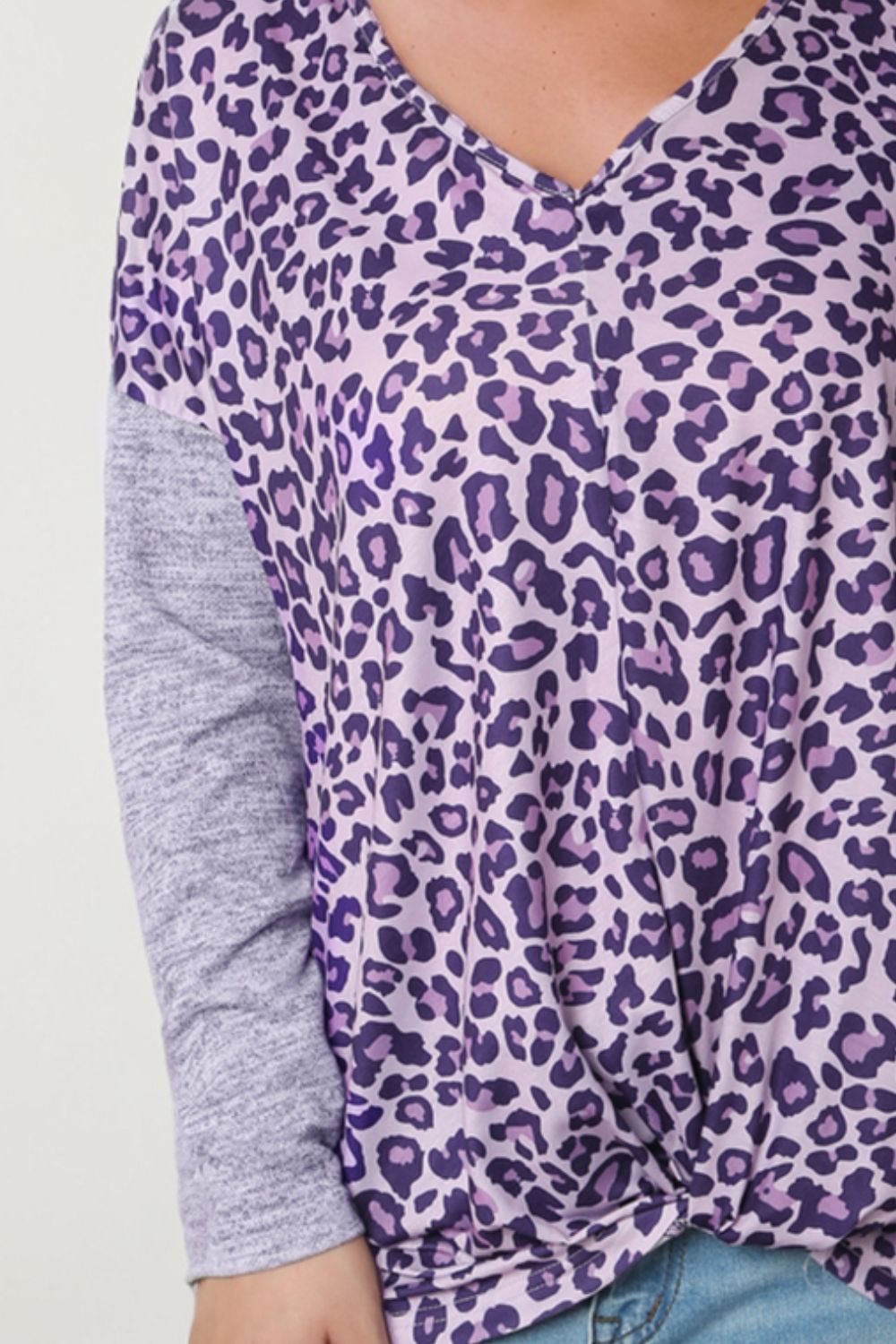 Leopard V-Neck Long Sleeve T-Shirt - Guy Christopher