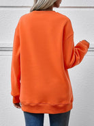 Letter Graphic Round Neck Long Sleeve Sweatshirt - Guy Christopher