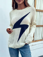 Lightning Graphic Distressed Sweater - Guy Christopher