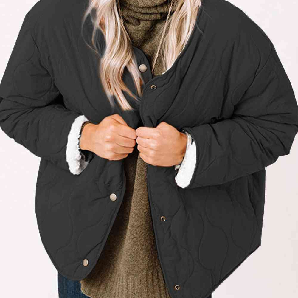 Long Sleeve Button Front Winter Coat - Guy Christopher