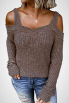 Long Sleeve Cold Shoulder Sweater - Guy Christopher