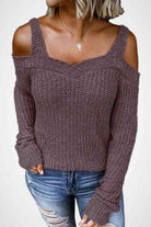 Long Sleeve Cold Shoulder Sweater - Guy Christopher