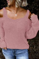 Long Sleeve Cold Shoulder Sweater - Guy Christopher