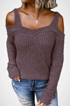 Long Sleeve Cold Shoulder Sweater - Guy Christopher