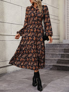 Long Sleeve Collared Midi Dress - Guy Christopher