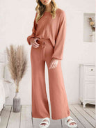 Long Sleeve Lounge Top and Drawstring Pants Set - Guy Christopher