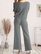 Long Sleeve Lounge Top and Drawstring Pants Set - Guy Christopher