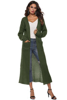 Long Sleeve Open Front Buttoned Cardigan - Guy Christopher