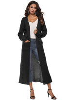 Long Sleeve Open Front Buttoned Cardigan - Guy Christopher