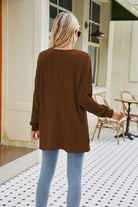 Long Sleeve Pocketed Cardigan - Guy Christopher