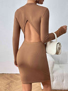 Long Sleeve Ribbed Mini Dress - Guy Christopher