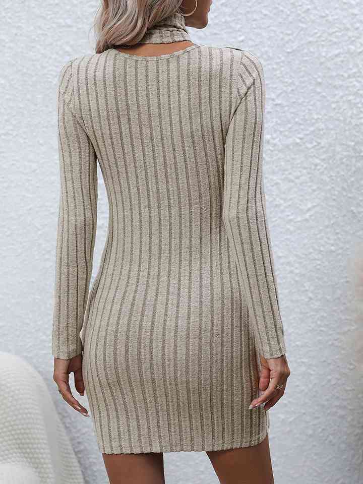 Long Sleeve Ribbed Sweater Dress - Guy Christopher